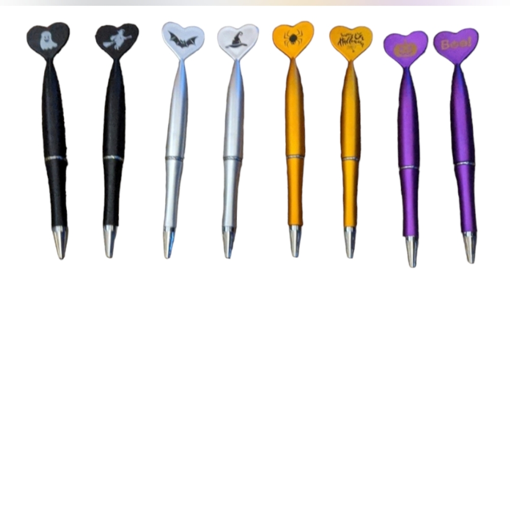 Set Of 8 Halloween Themed Pens Brand New Without Tags.